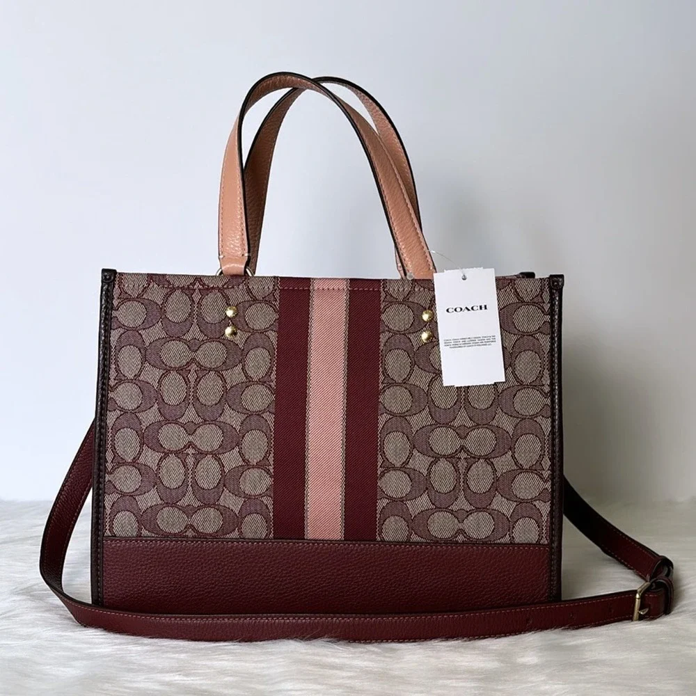 NWT Coach Dempsey Carryall In Signature Jacquard With Stripe And Coach Patch - Picture 5 of 10